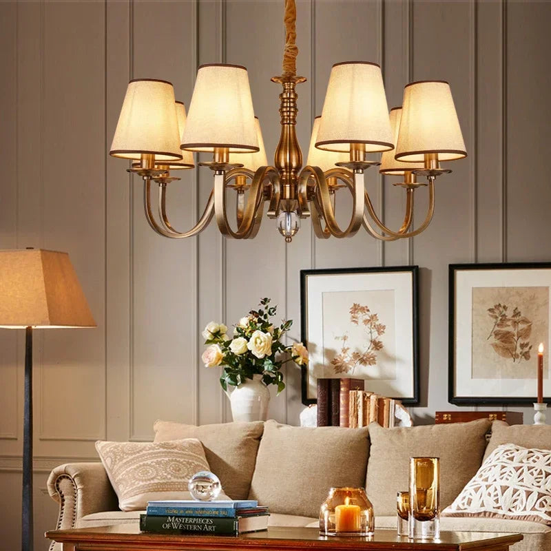 Luxury Classic LED Chandelier Rustic Suspension Luminaire for Living Dining Room & Bedroom Hanging Home Decor