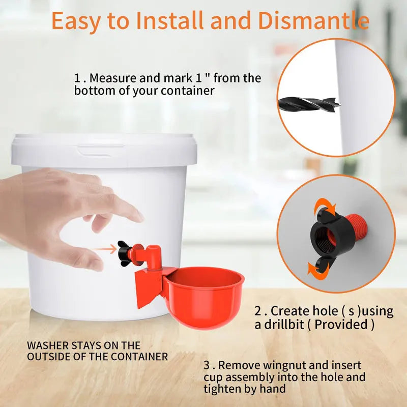 Automatic Poultry Drinking Bowl Chicken Waterer Cups Duck Hanging Water Dispenser