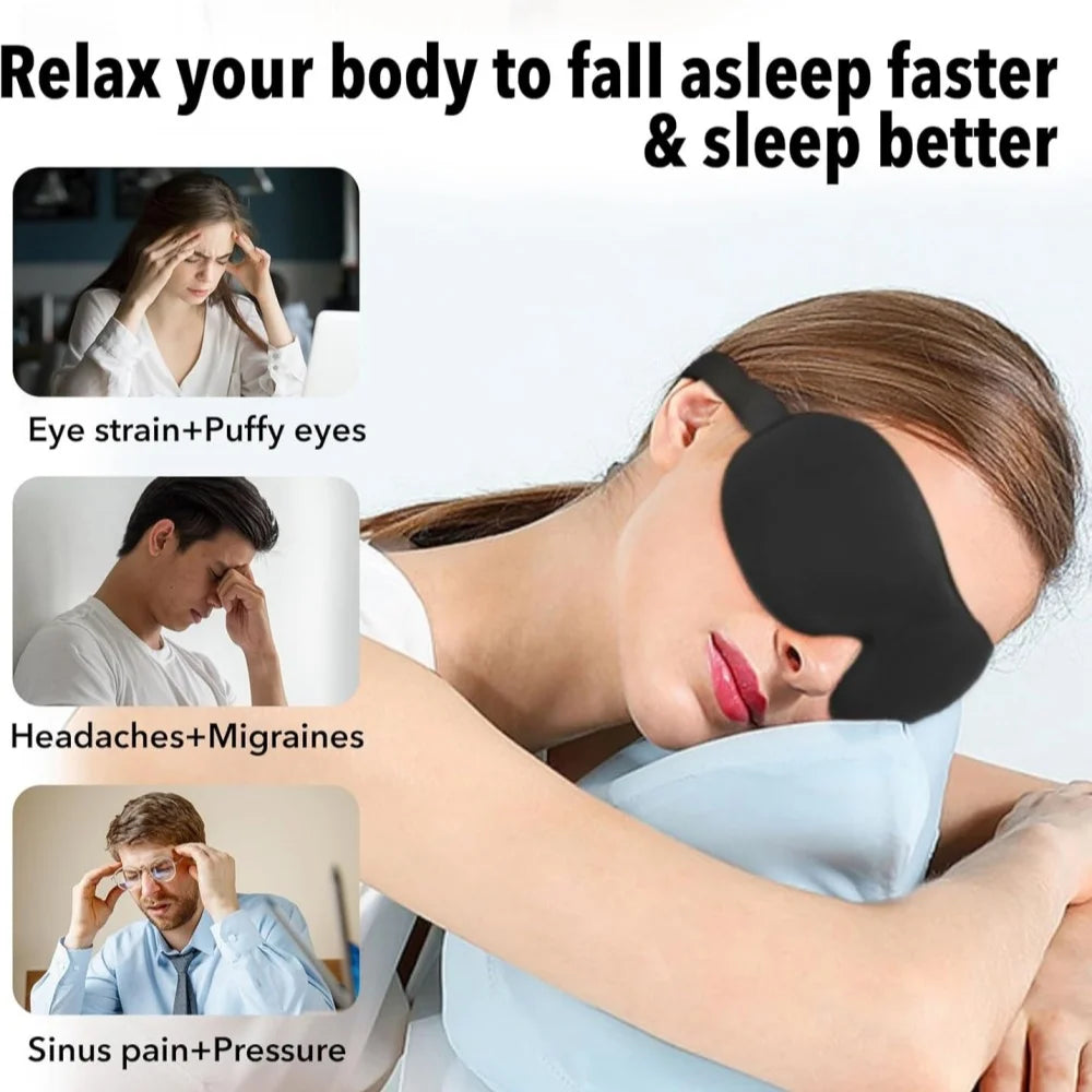3D Sleep Mask Blindfold Sleeping Aid Soft Memory Foam Eye Mask for Travel Blackout Light Cover