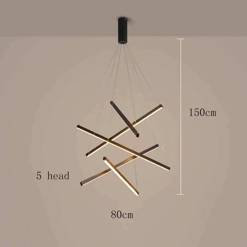 Modern Minimalist LED Ceiling Chandelier Pendant Lamp for Living Room, Hall & Staircase