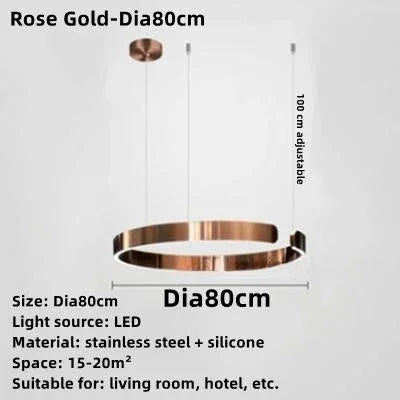 Modern Minimalist Stainless Steel C-Type LED Chandelier Pendant Lamp for Restaurant & Kitchen