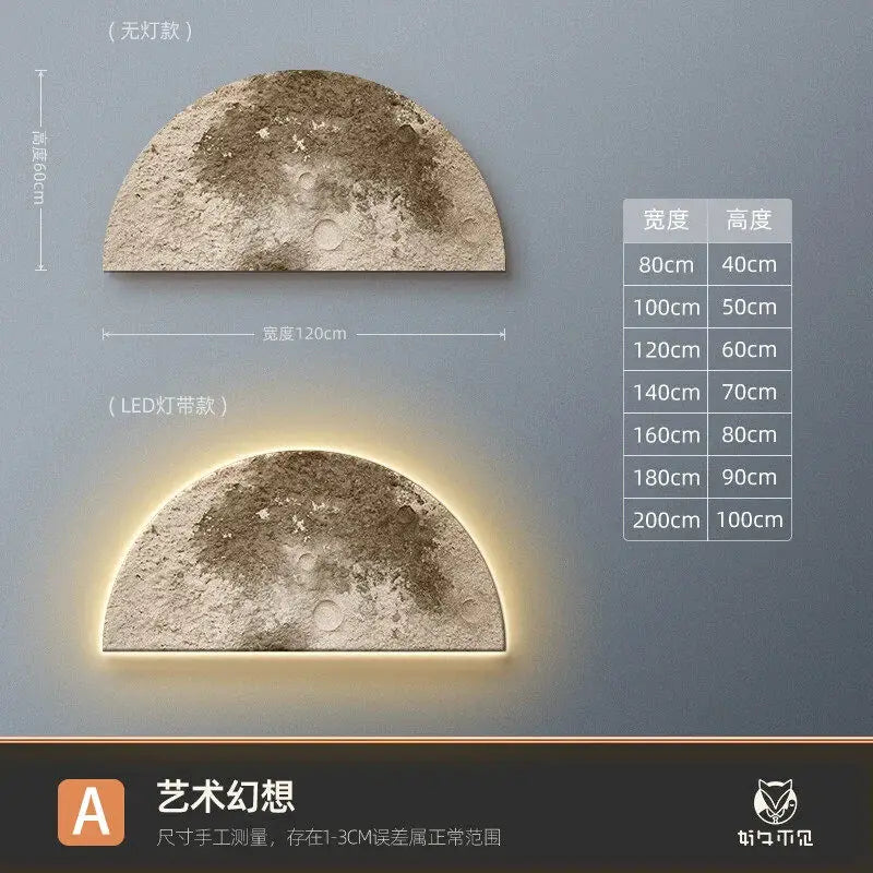 Moon Sandstone LED Wall Lamp Painting - Background Wall Living Room Decoration