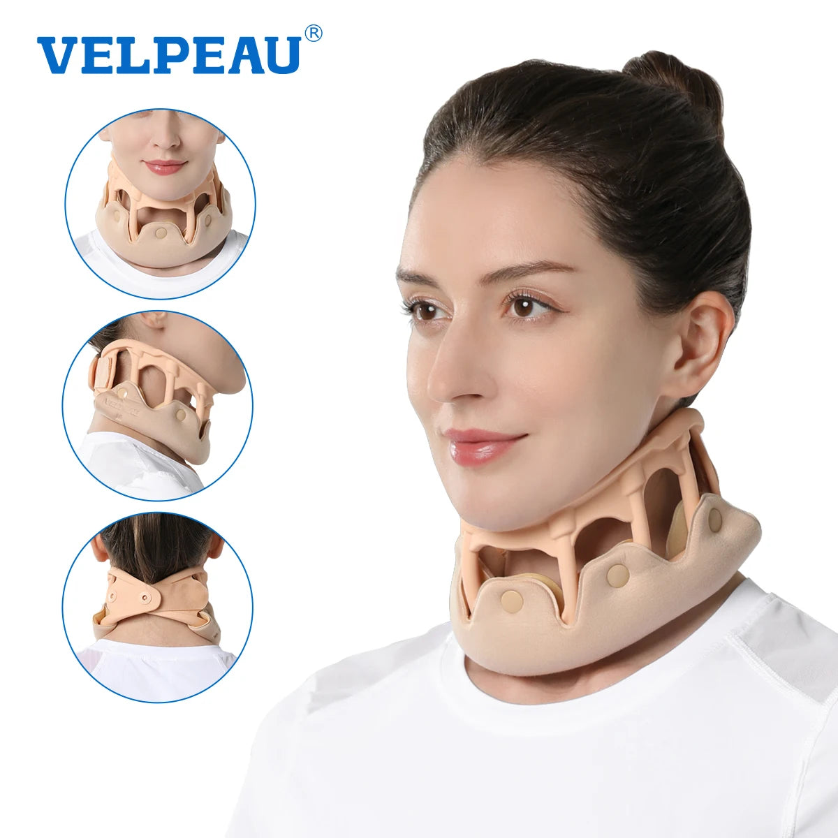 VELPEAU Silicone Neck Brace - Breathable Waterproof Cervical Collar for Spine Pressure, Neck Stiffness and Pain Relief