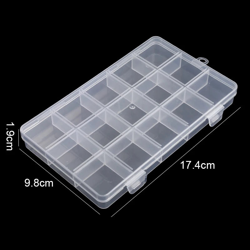 Transparent Storage Container Jewelry Box - Clear Plastic Organizer and Display Case for Earrings and Beads