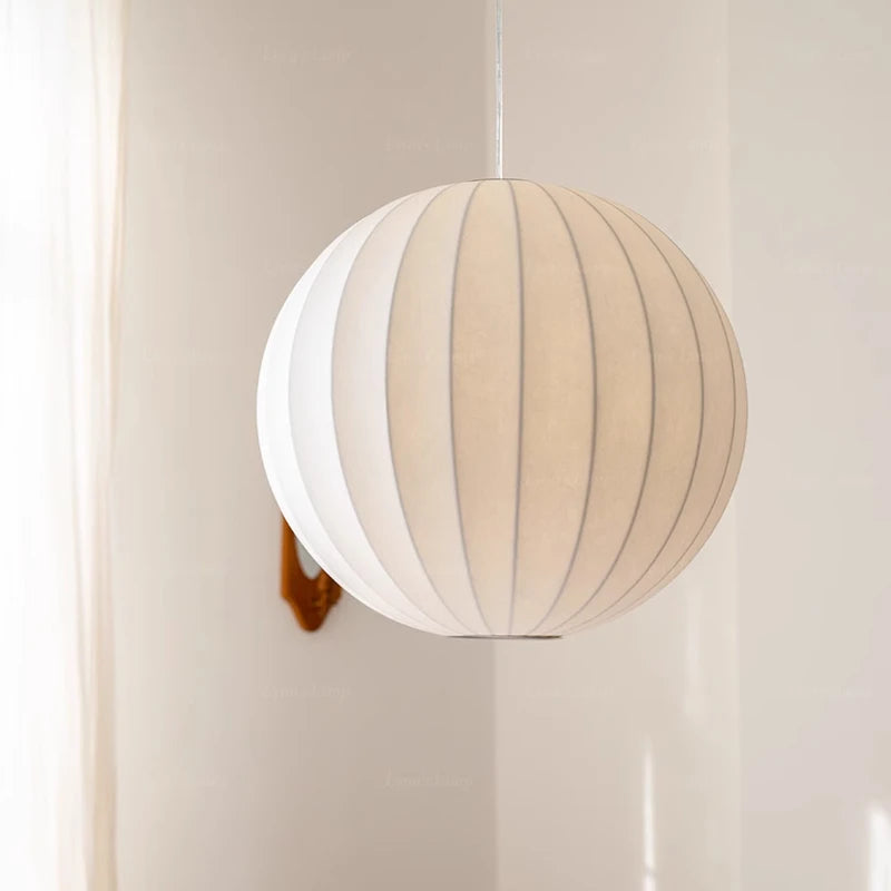 Nordic Minimalist Ball Silk Pendant Chandelier for Living Room, Dining Room, Bar & Bedroom