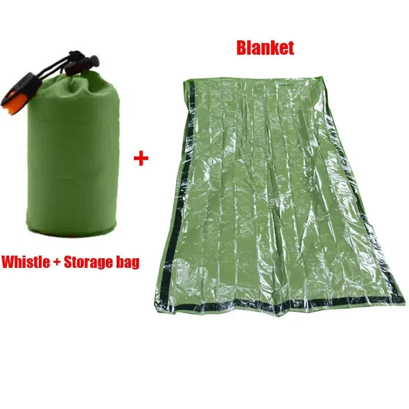 Waterproof Emergency Survival Sleeping Bag - Thermal Mylar Blanket for Outdoor Camping Gear and First Aid Rescue Kit