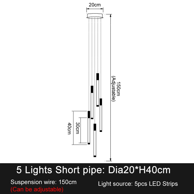 Modern Luxury LED Staircase Chandelier for Duplex, Attic, Living Room & Restaurant