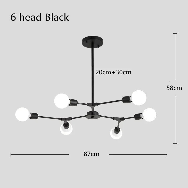 Modern Magic Bean Molecular Branch Chandelier - Electroplated Living Room & Bedroom Lamp