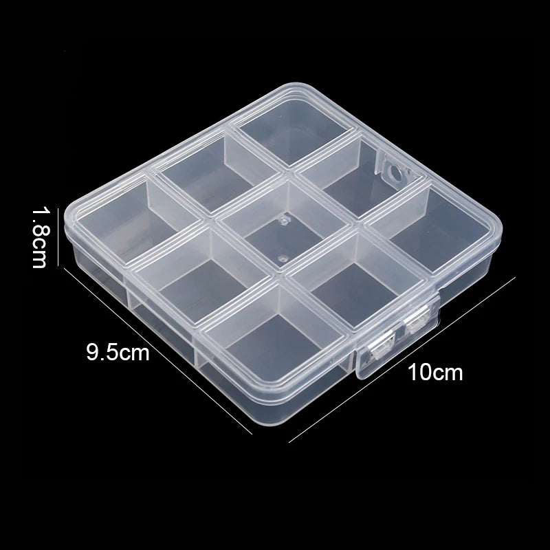 Transparent Storage Container Jewelry Box - Clear Plastic Organizer and Display Case for Earrings and Beads