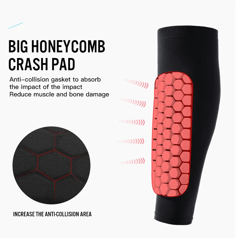 Football Shin Guard Socks Sleeves with Foam, Calf Compression Sleeve, Honeycomb Pads Sports Legging & Soccer Equipment