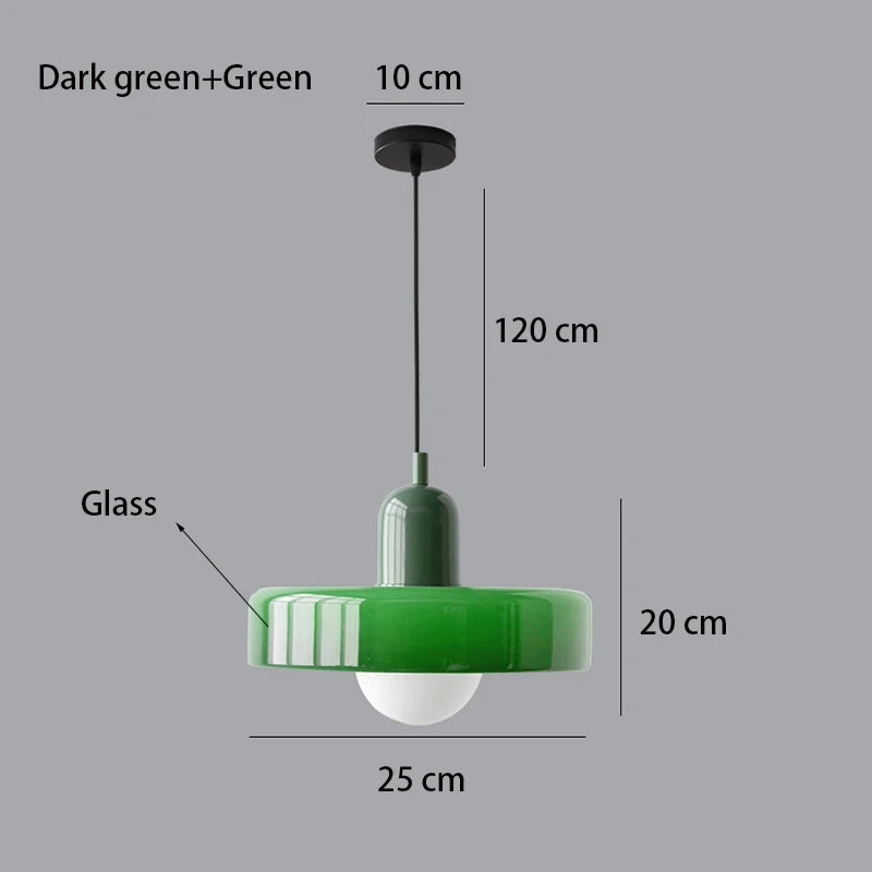 Nordic Glass Bauhaus Retro Chandelier for Dining Room, Living Room, Bedroom, Bar & Coffee Shop