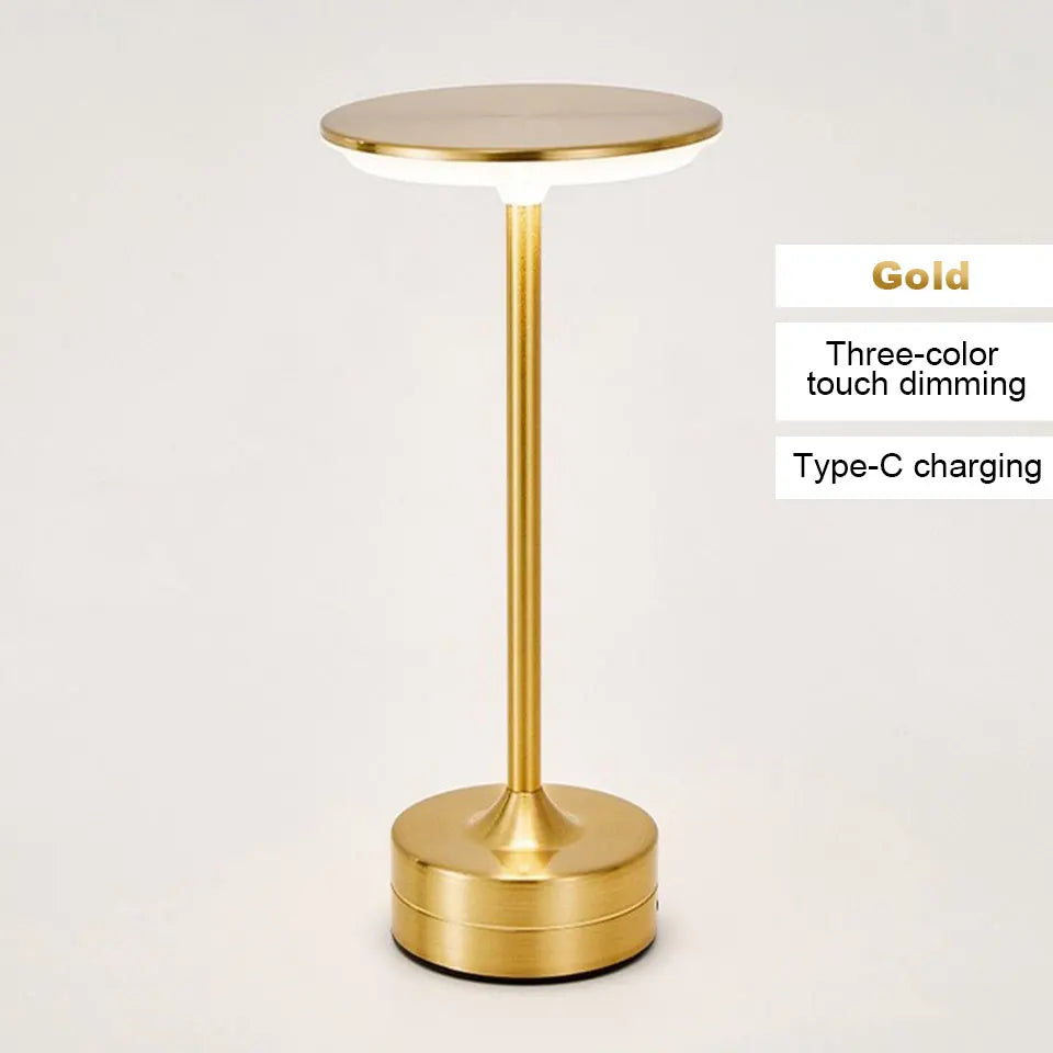 LED Table Lamp Touch Sensor USB Rechargeable Portable Night Light Wireless Reading Lamp for Bedroom Restaurant Hotel Bar