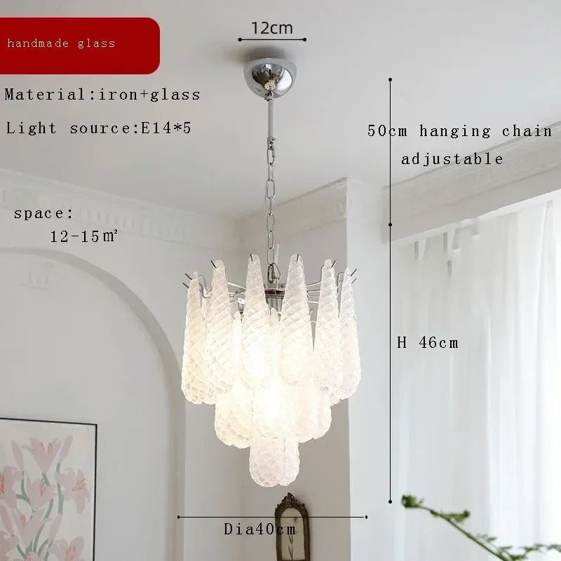 Vintage Nordic Glass Ceiling Chandelier - Luxury LED Hanging Lamp for Living Room, Dining Table and Home Decoration