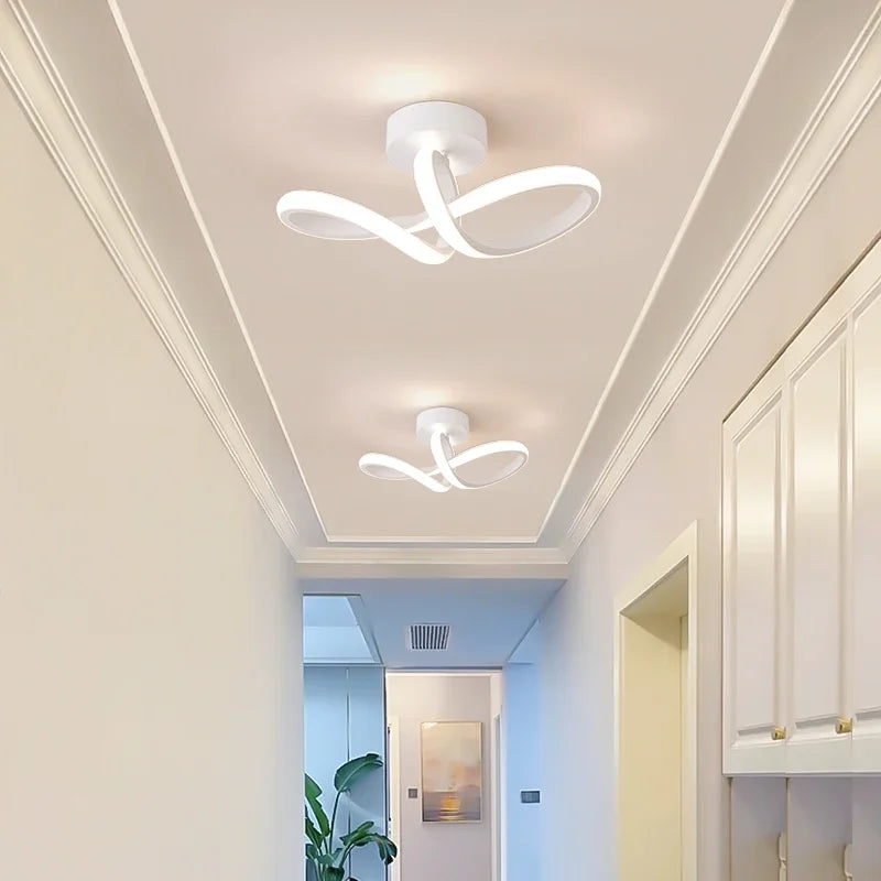 LED Aisle Ceiling Chandelier Modern Minimalist Three-Color Surface Mount Light for Bedroom & Dining Room