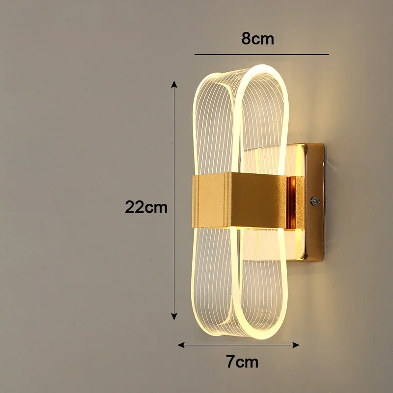 Nordic Luxury Aluminum LED Wall Lamp - Modern Bedside & Living Room Background Wall Light