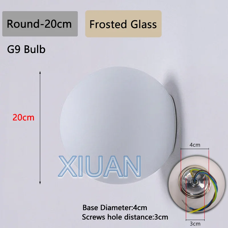 Concealed Base Glass Wall Lamp - French Bauhaus Milky White Round Ball Light for Bedside & Bathroom Mirror