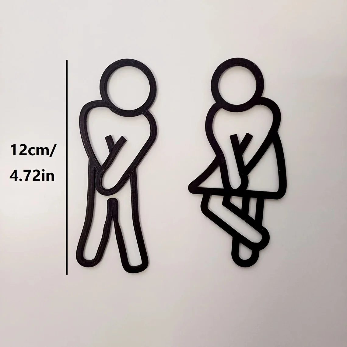 Funny Bathroom Signs for Men & Women, Creative Restroom Door Decor Toilet Signage Wall Sticker