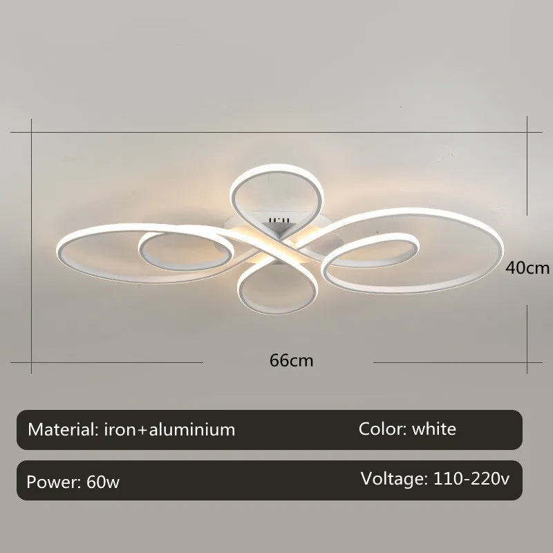 Low-Profile Modern LED Ceiling Light Remote Control Surface Mounted Dimmable Fixture for Living & Dining Room