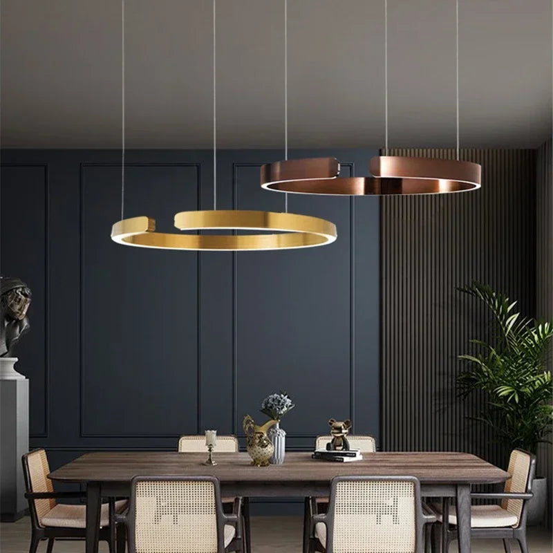 Modern Minimalist Stainless Steel C-Type LED Chandelier Pendant Lamp for Restaurant & Kitchen