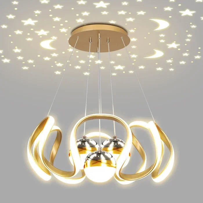 Modern Nordic Minimalist Luxury LED Pendant Chandelier for Living, Dining & Bedroom