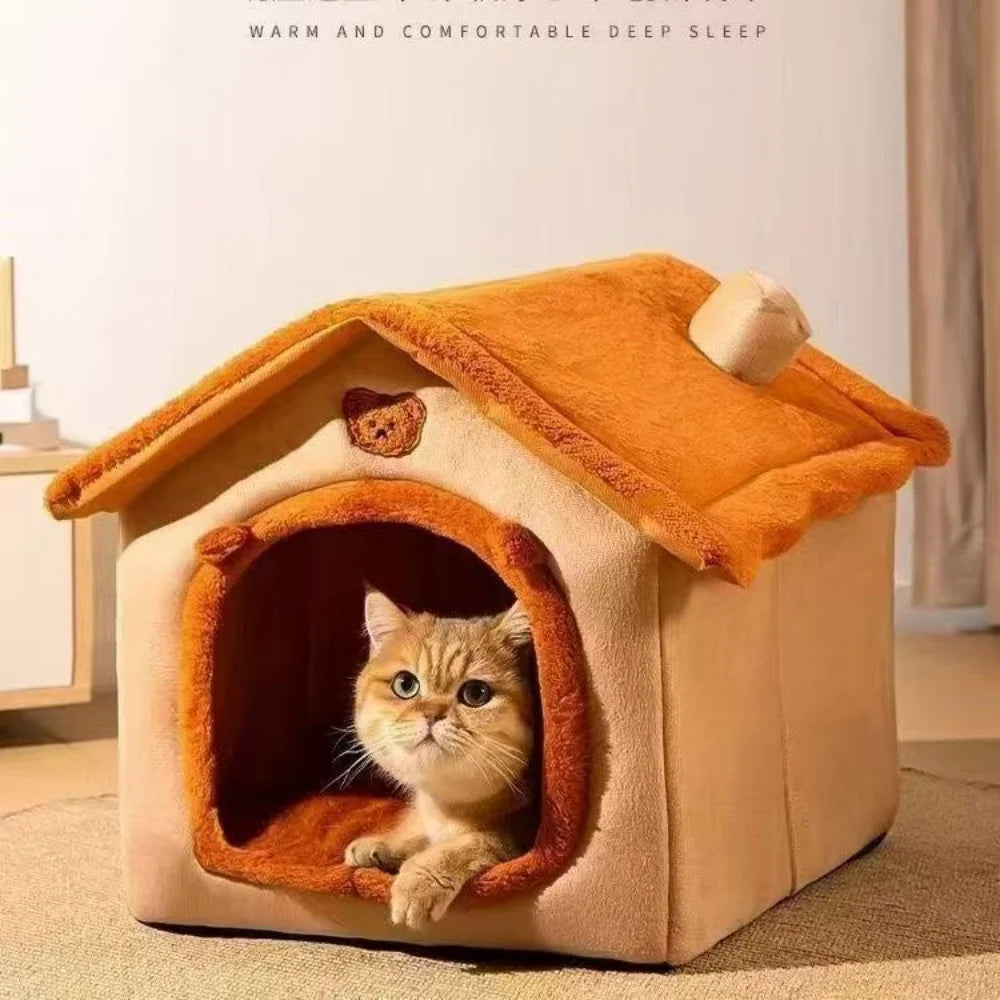 All Season Dog House Style Bed Removable Washable Pet Bed for Small Dogs Teddy Cat Winter Warm