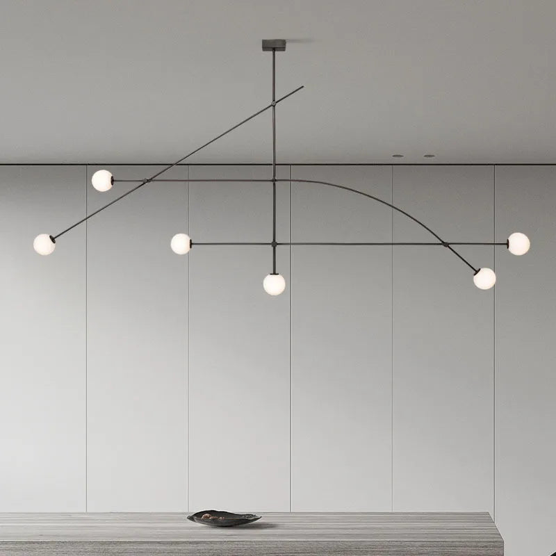Modern Multi-Head Black Luminaire Pendant Chandelier for Living Room, Restaurant & Bedroom