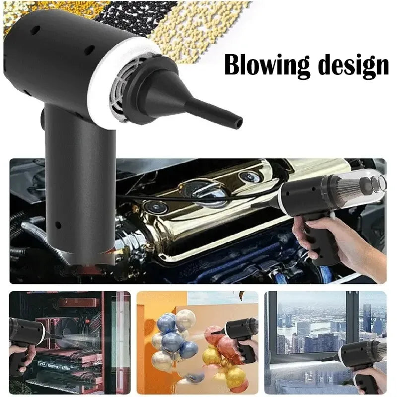 9000Pa Wireless Car Vacuum Cleaner USB Rechargeable 1200mAh Portable Mini Wet & Dry Household Cleaner