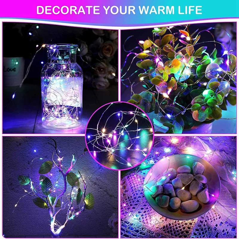 Fairy Light LED Copper Wire String Lights Battery Powered for Bedroom Garden Party Wedding Decoration