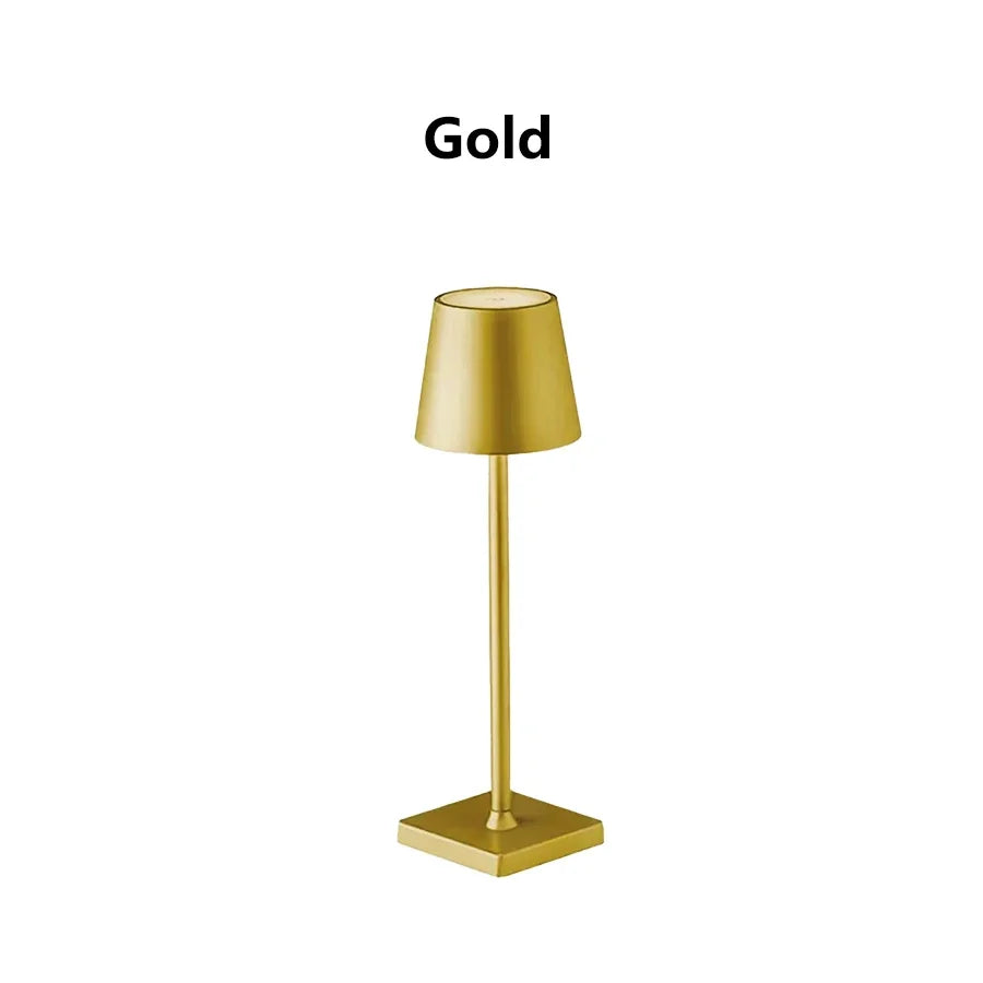 LED Desk Lamp USB Rechargeable Wireless Touch 3-Color Desktop Night Light for Bar Restaurant Creative Ambient Decor