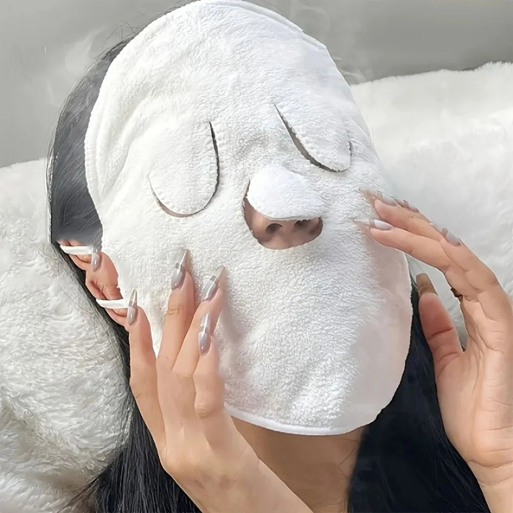 Reusable Hot and Cold Compress Face Towel Mask - Moisturizing Facial Steamer for Soft, Gentle Skin Care