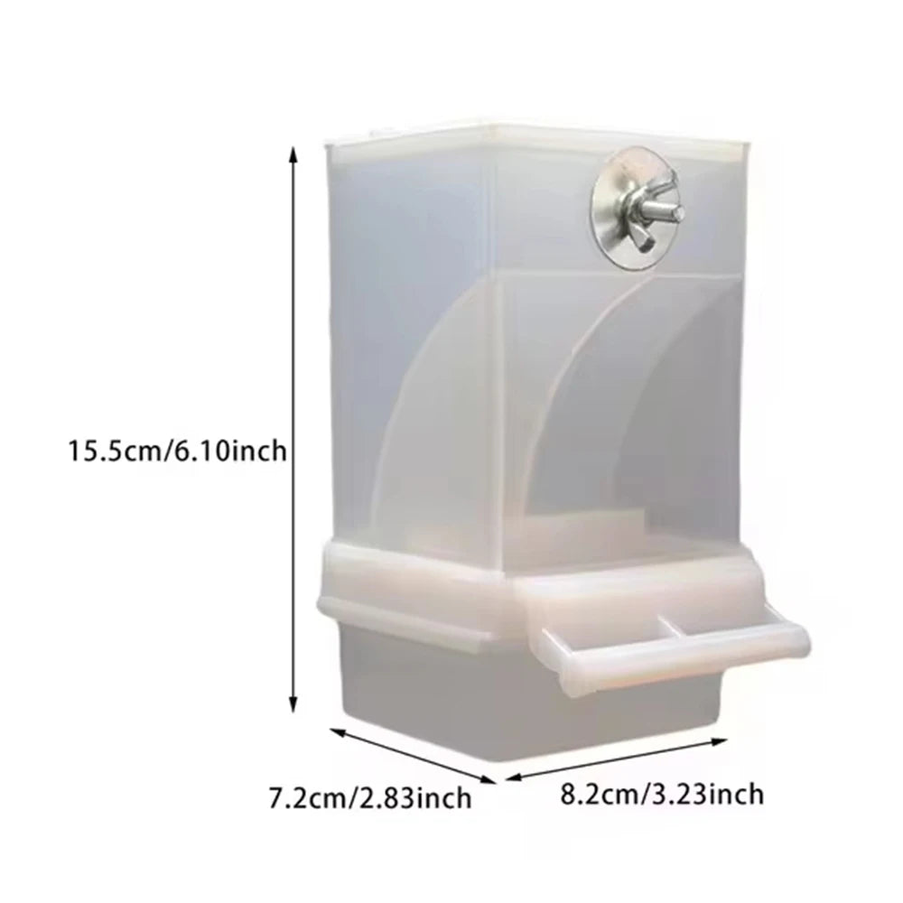 Parrot Feeder Anti-Spill Transparent Bird Food Box Clear Feeding Device for Parrots Durable Bird Feeder