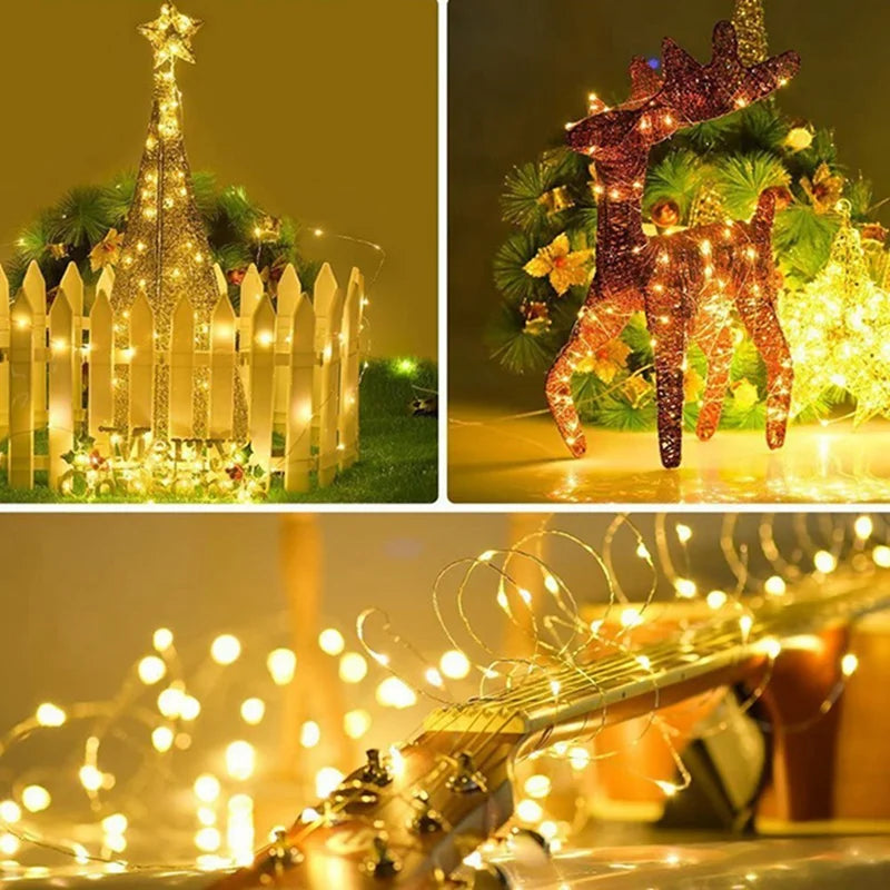 Fairy Light LED Copper Wire String Lights Battery Powered for Bedroom Garden Party Wedding Decoration