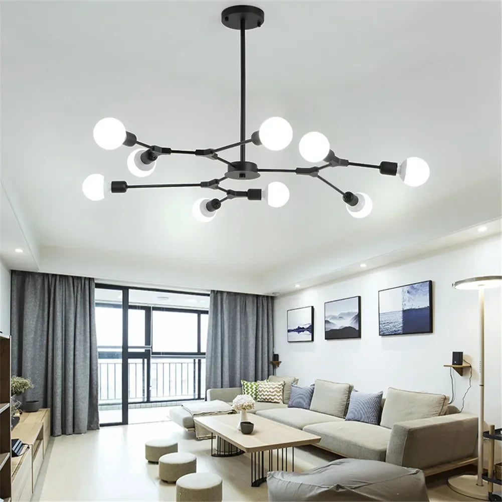 Modern Magic Bean Molecular Branch Chandelier - Electroplated Living Room & Bedroom Lamp