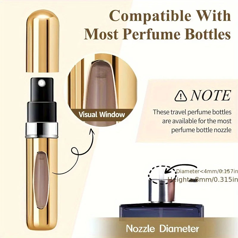 Mini Refillable Perfume Atomizer Aluminum Travel Portable Dispenser Rugged Case
