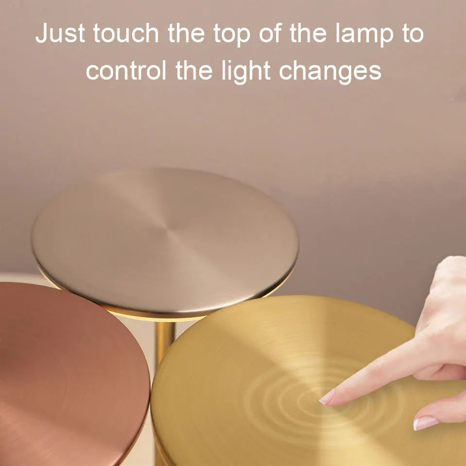 LED Table Lamp Touch Sensor USB Rechargeable Portable Night Light Wireless Reading Lamp for Bedroom Restaurant Hotel Bar