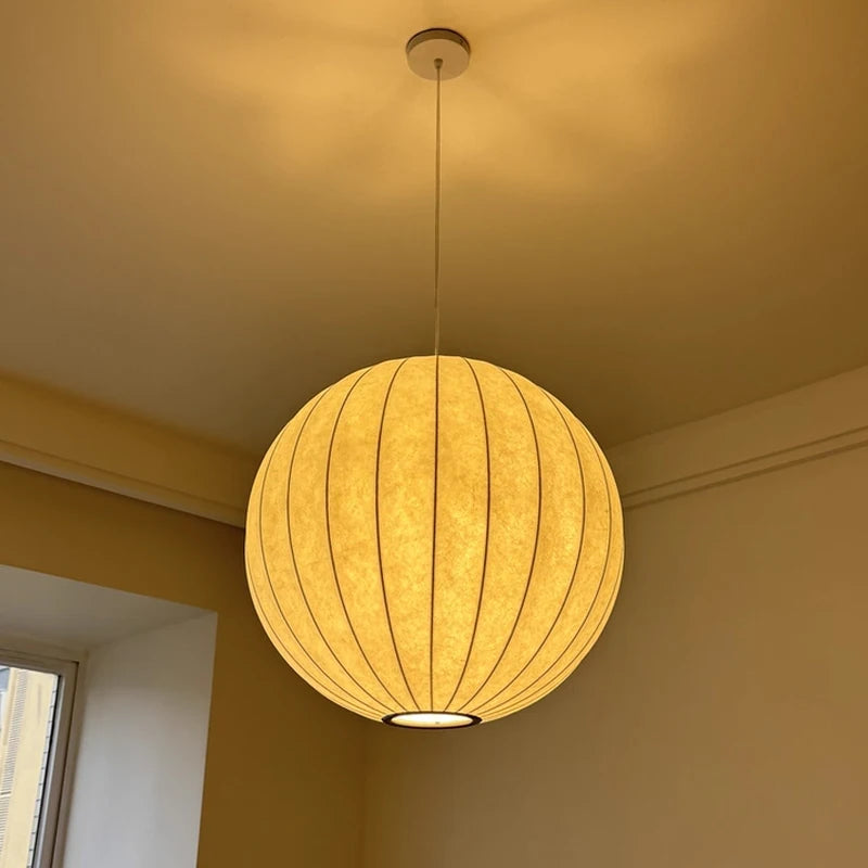 Nordic Minimalist Ball Silk Pendant Chandelier for Living Room, Dining Room, Bar & Bedroom