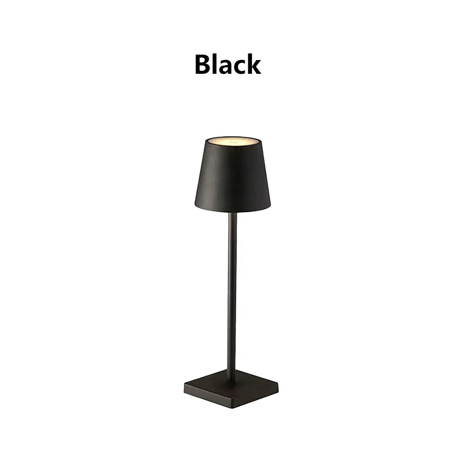 LED Desk Lamp USB Rechargeable Wireless Touch 3-Color Desktop Night Light for Bar Restaurant Creative Ambient Decor