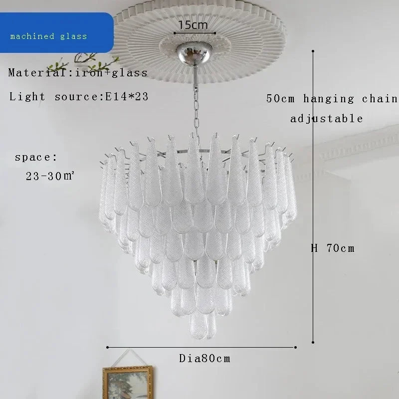 Vintage Nordic Glass Ceiling Chandelier - Luxury LED Hanging Lamp for Living Room, Dining Table and Home Decoration
