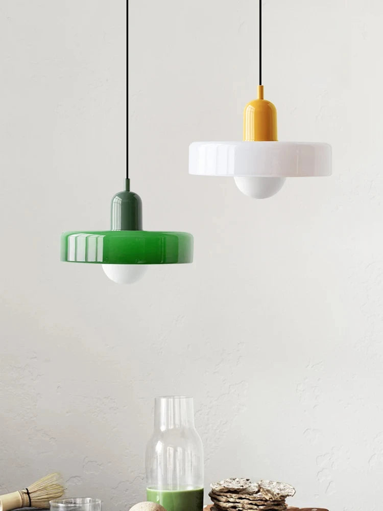 Nordic Glass Bauhaus Retro Chandelier for Dining Room, Living Room, Bedroom, Bar & Coffee Shop