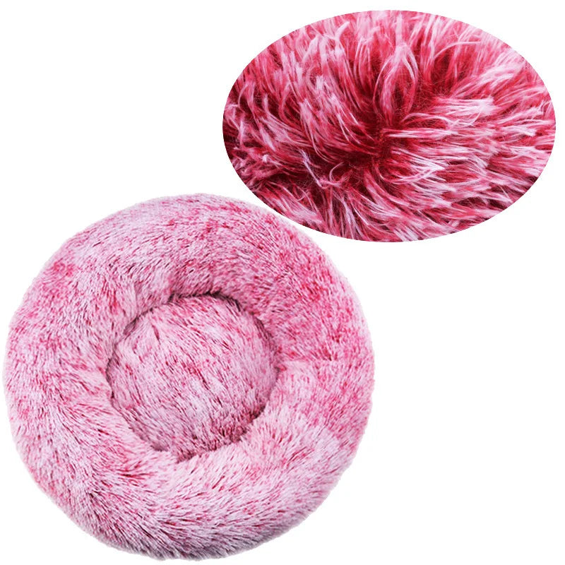 Round Pet Bed for Large Dogs Super Soft Cat Bed Plush Dog House for Medium Dogs Winter Warm Sleeping