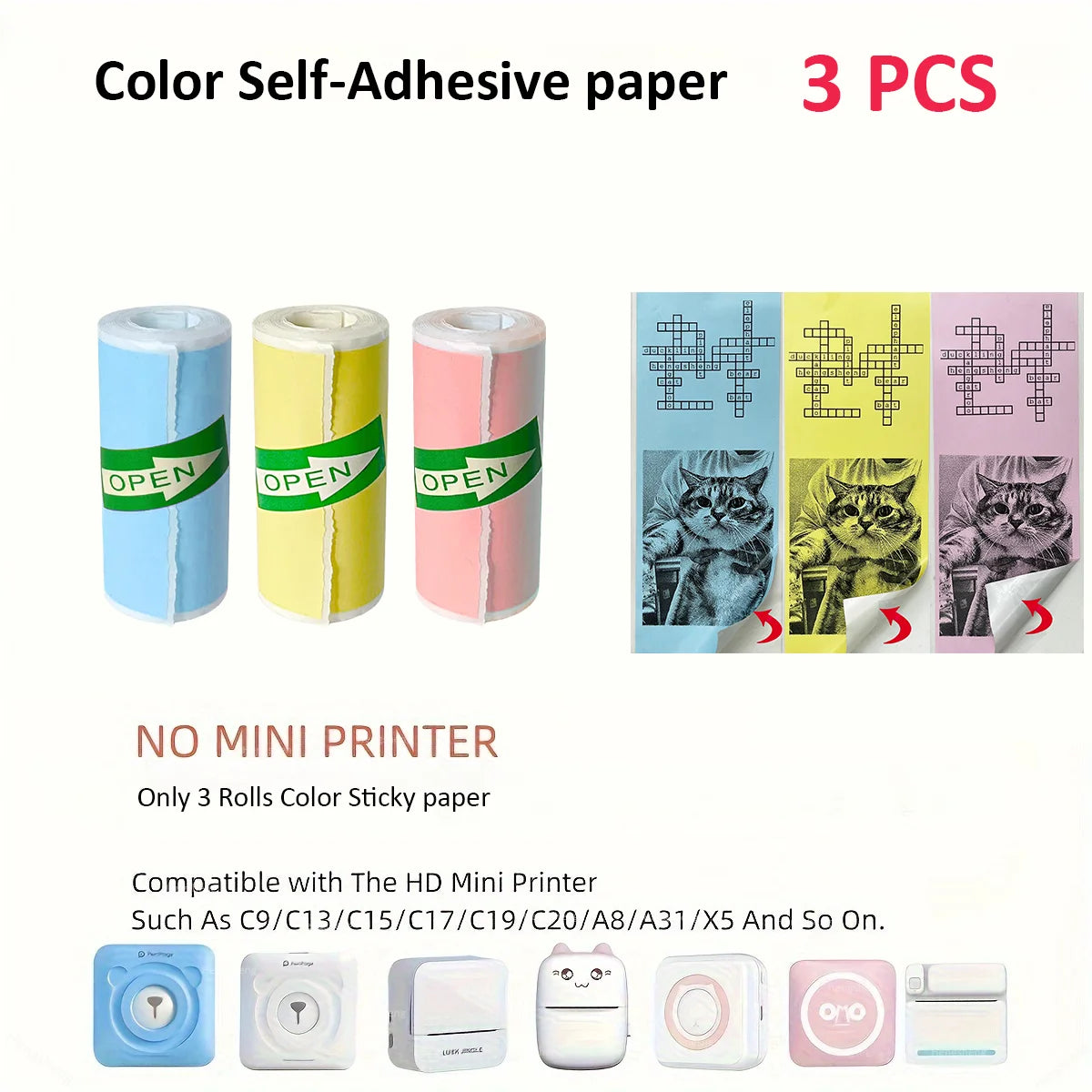 Thermal Mini Printer - Portable Inkless Bluetooth Sticker Maker and Pocket Photo Printer for Children DIY