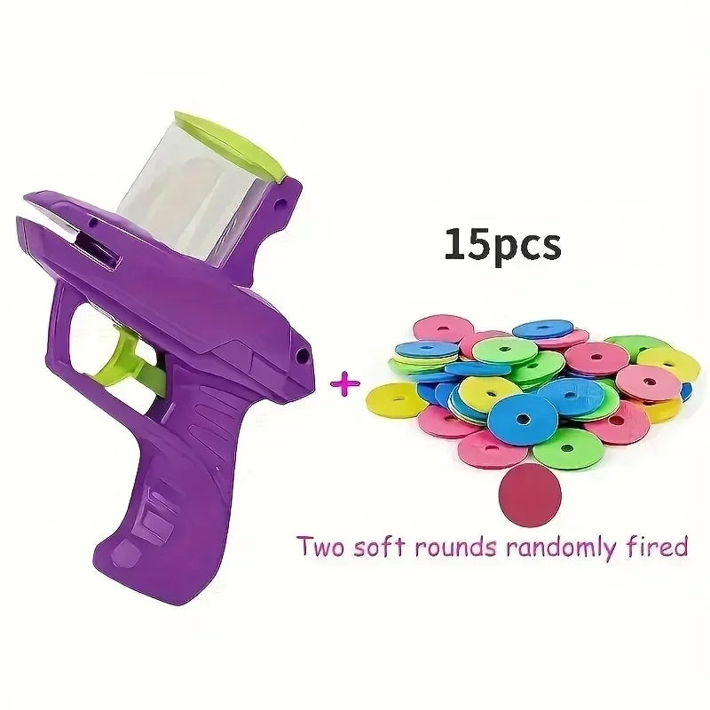 Funny Turnip Gun Cat Toy with Reusable Foam Frisbees, Interactive Hunting Toy for Dogs & Cats