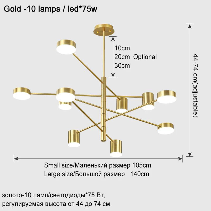 Modern Nordic LED Chandelier Luminaire Pendant Light for Living, Dining Room, Bedroom & Restaurant