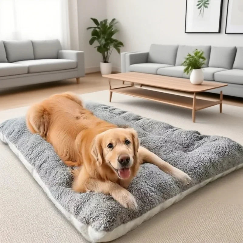 Extra Large Plush Dog Bed Sofa, Thickened Soft Polyester Pet Mat & Crate Mat for Small Medium Large Dogs