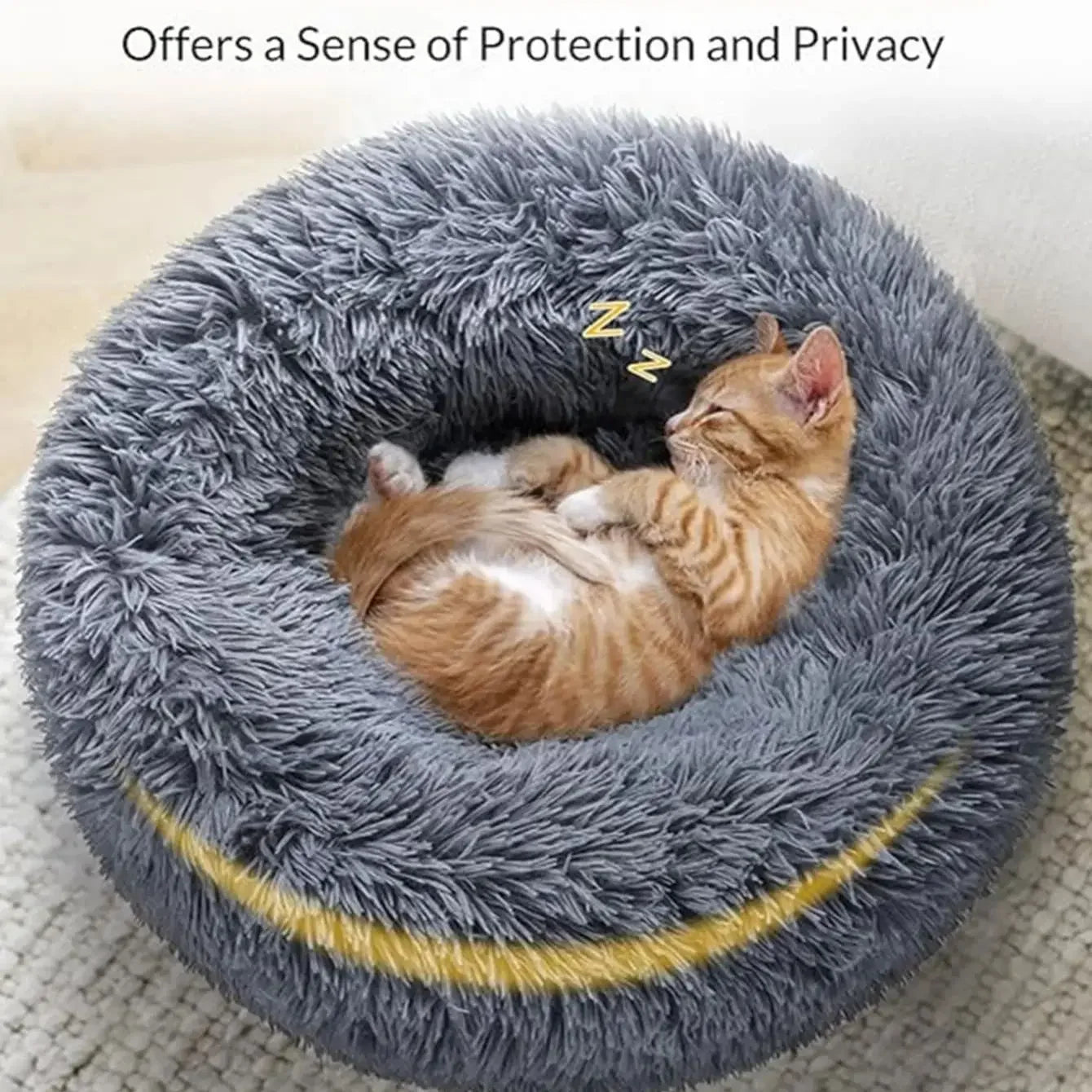 Round Pet Bed for Large Dogs Super Soft Cat Bed Plush Dog House for Medium Dogs Winter Warm Sleeping