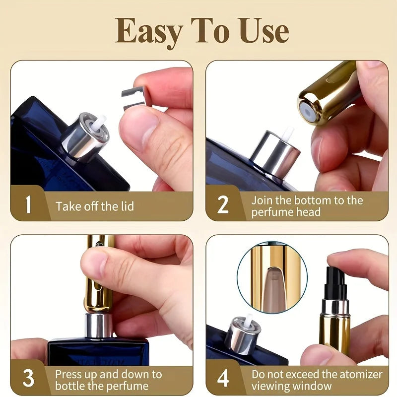 Mini Refillable Perfume Atomizer Aluminum Travel Portable Dispenser Rugged Case