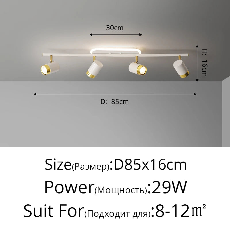 Black & White LED Chandelier for Living Room Balcony Corridor, Modern Simple Decorative Lighting