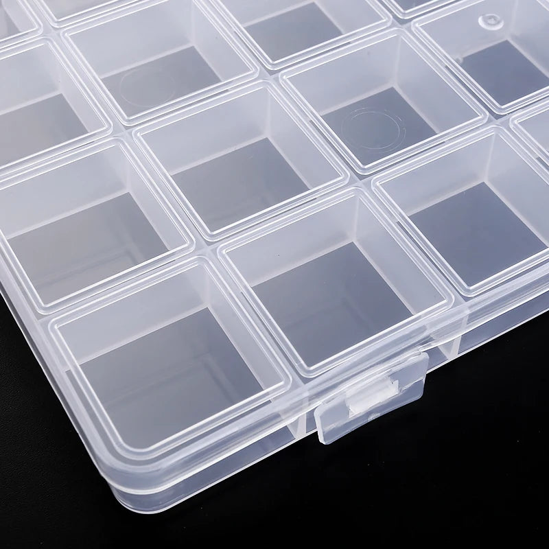 Transparent Storage Container Jewelry Box - Clear Plastic Organizer and Display Case for Earrings and Beads