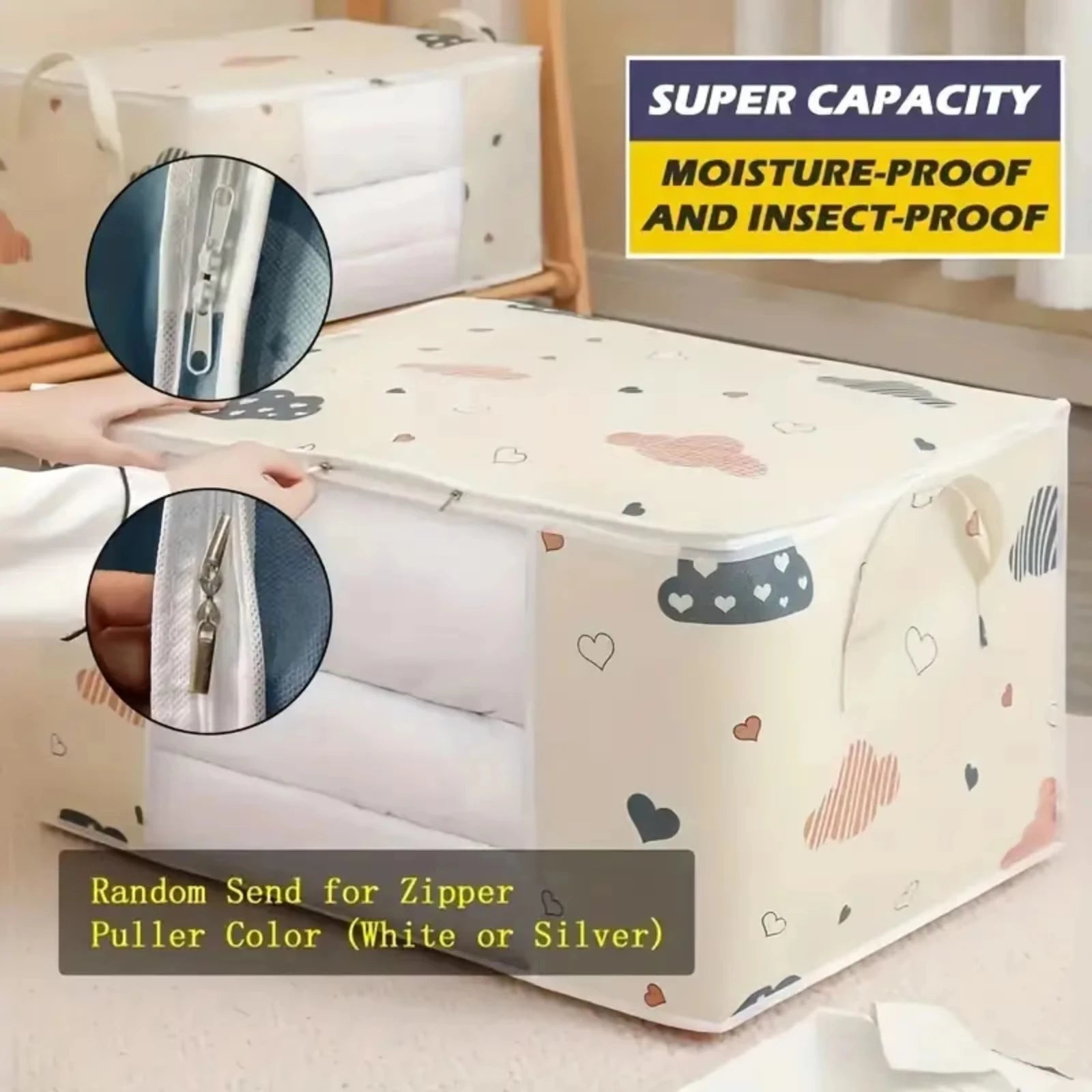 Large Capacity Multi-Purpose Storage Bag with Handles Dustproof Moisture-Resistant Odorless Non-Woven Fabric