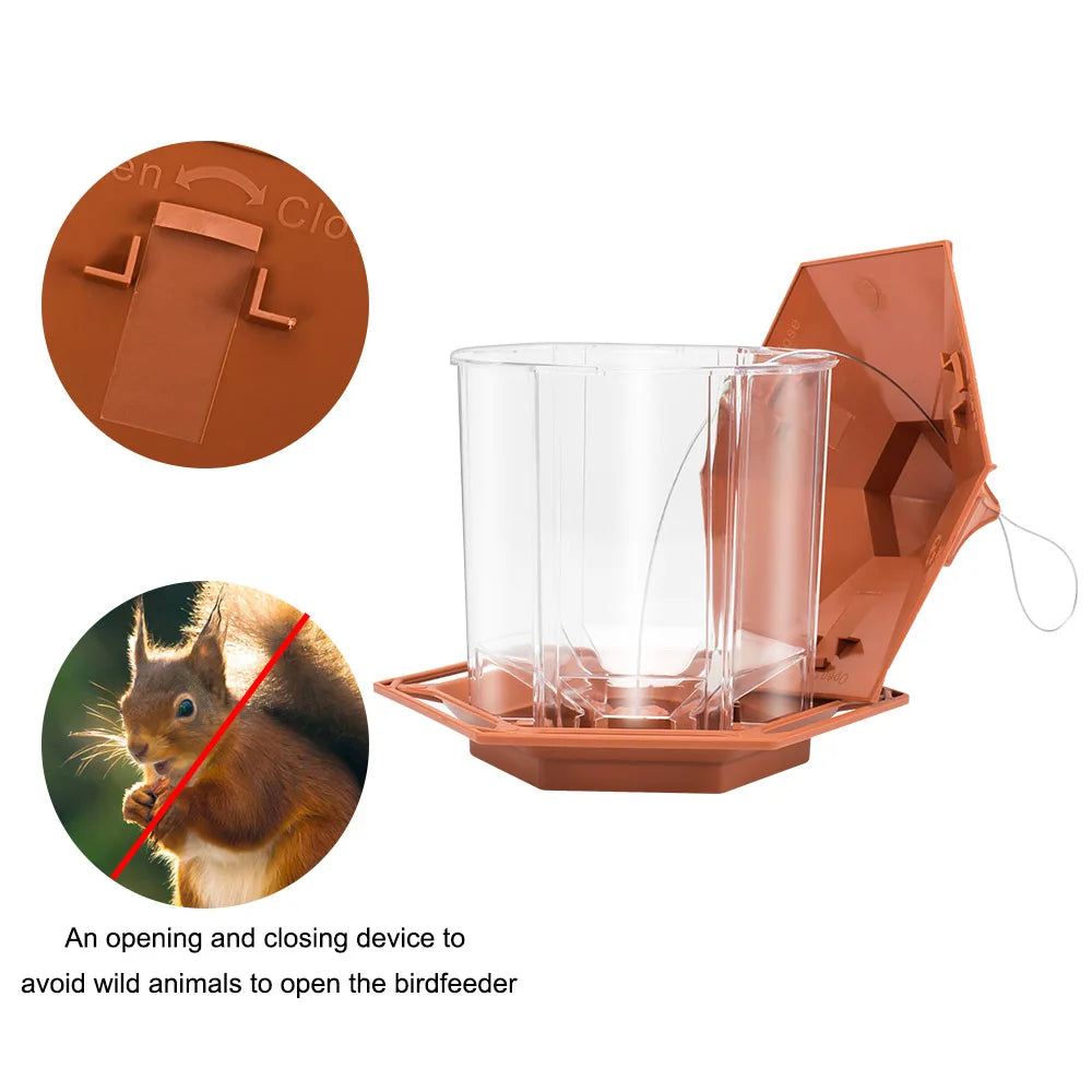 Automatic Bird Feeder Hanging Gazebo Outdoor Multi-Hole Nut Feeding House Bird Food Container